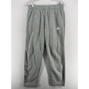 NIKE Sweatpants Mens M Sportswear Club Fleece Elastic Waist Cotton Blend Gray